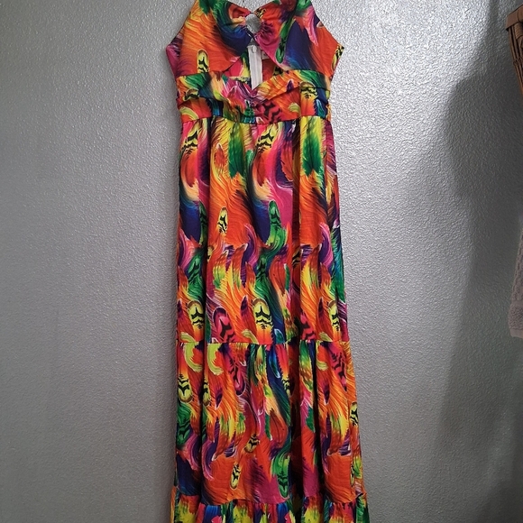 Metamorphosis Girl Colorful Maxi Dress With Cut Outs   Size M - Picture 14 of 15